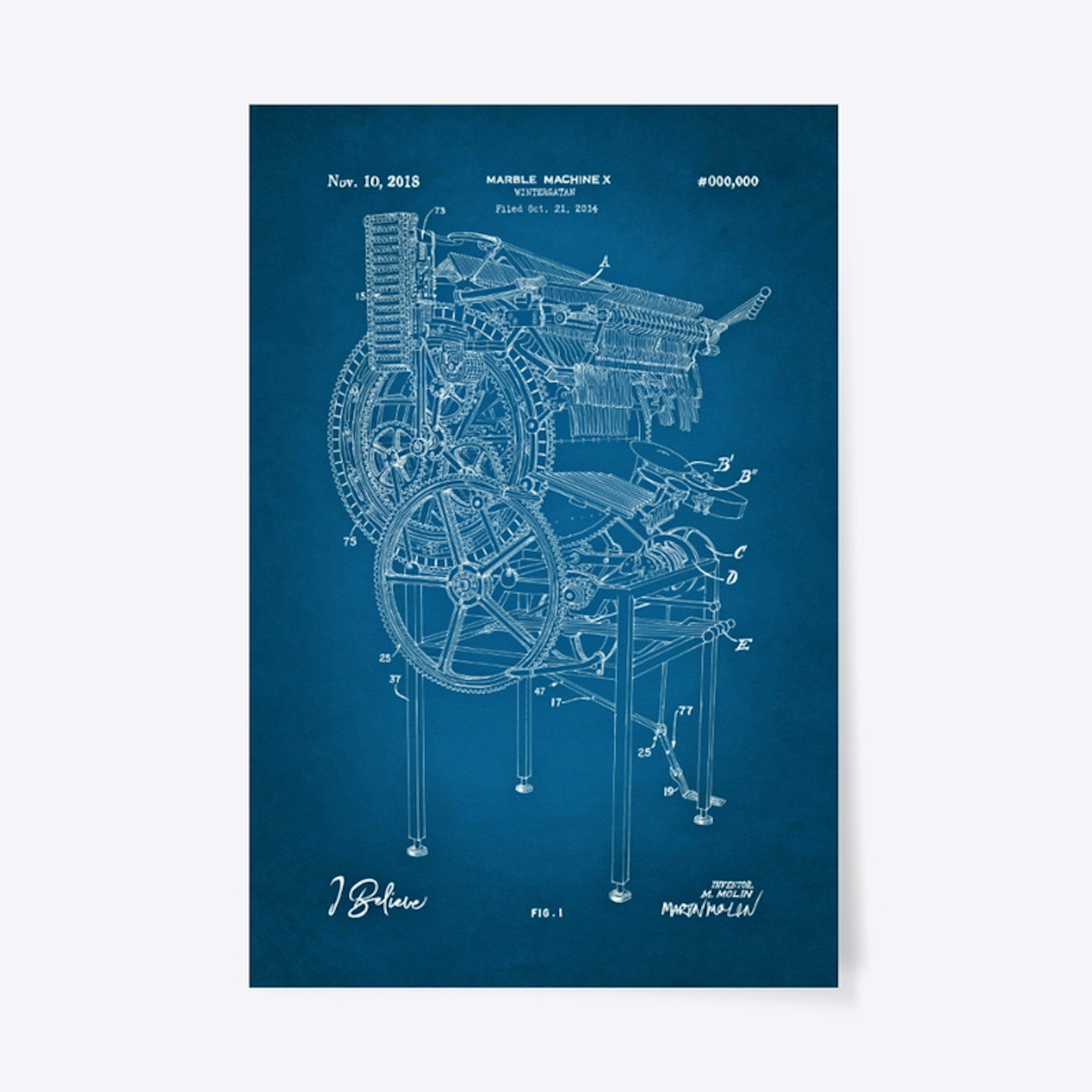 MMX Blueprint Poster - Blueprint Blue